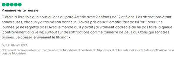 Avis sur le parc Astérix